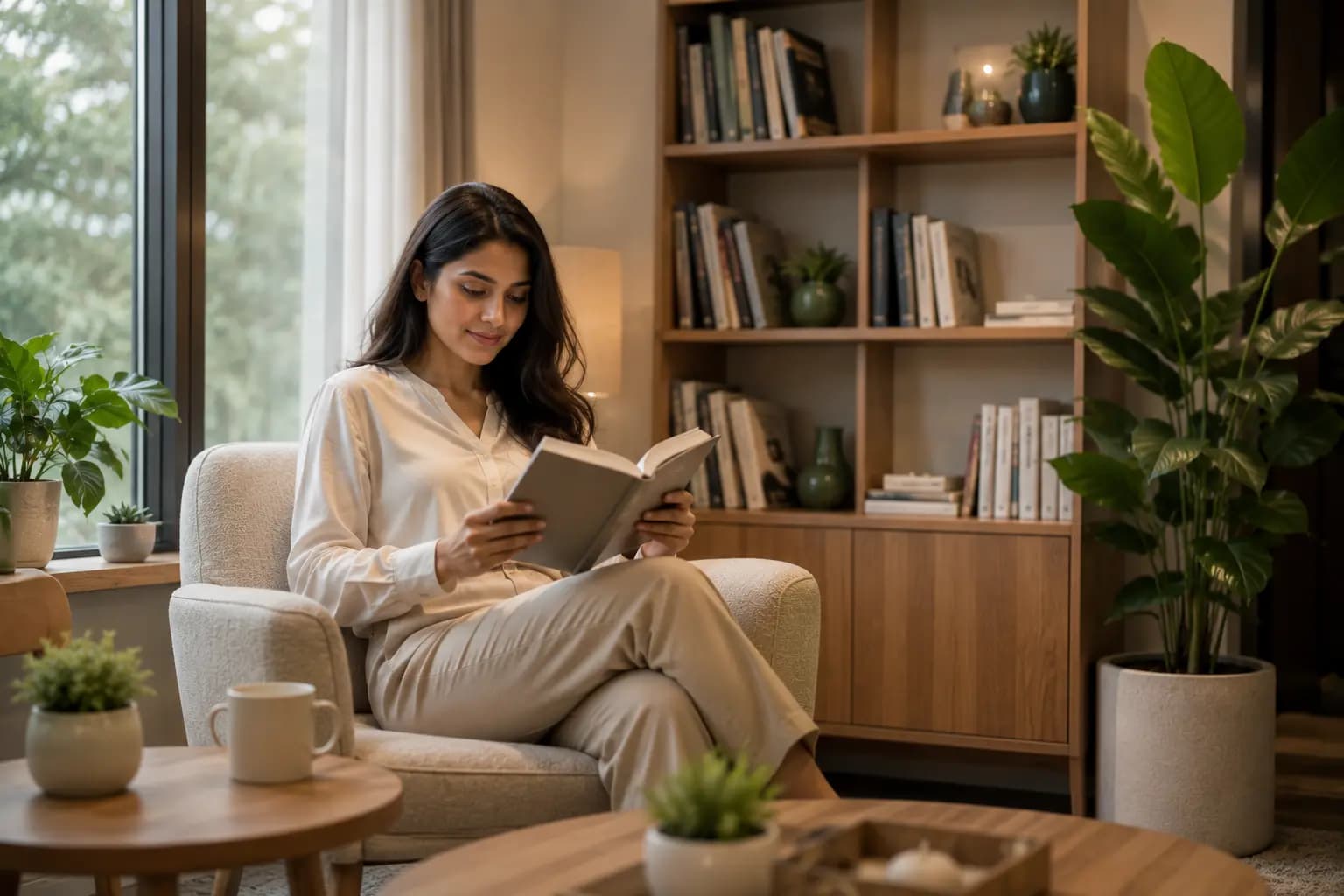 Quiet reading corner at Aptimind Counselling